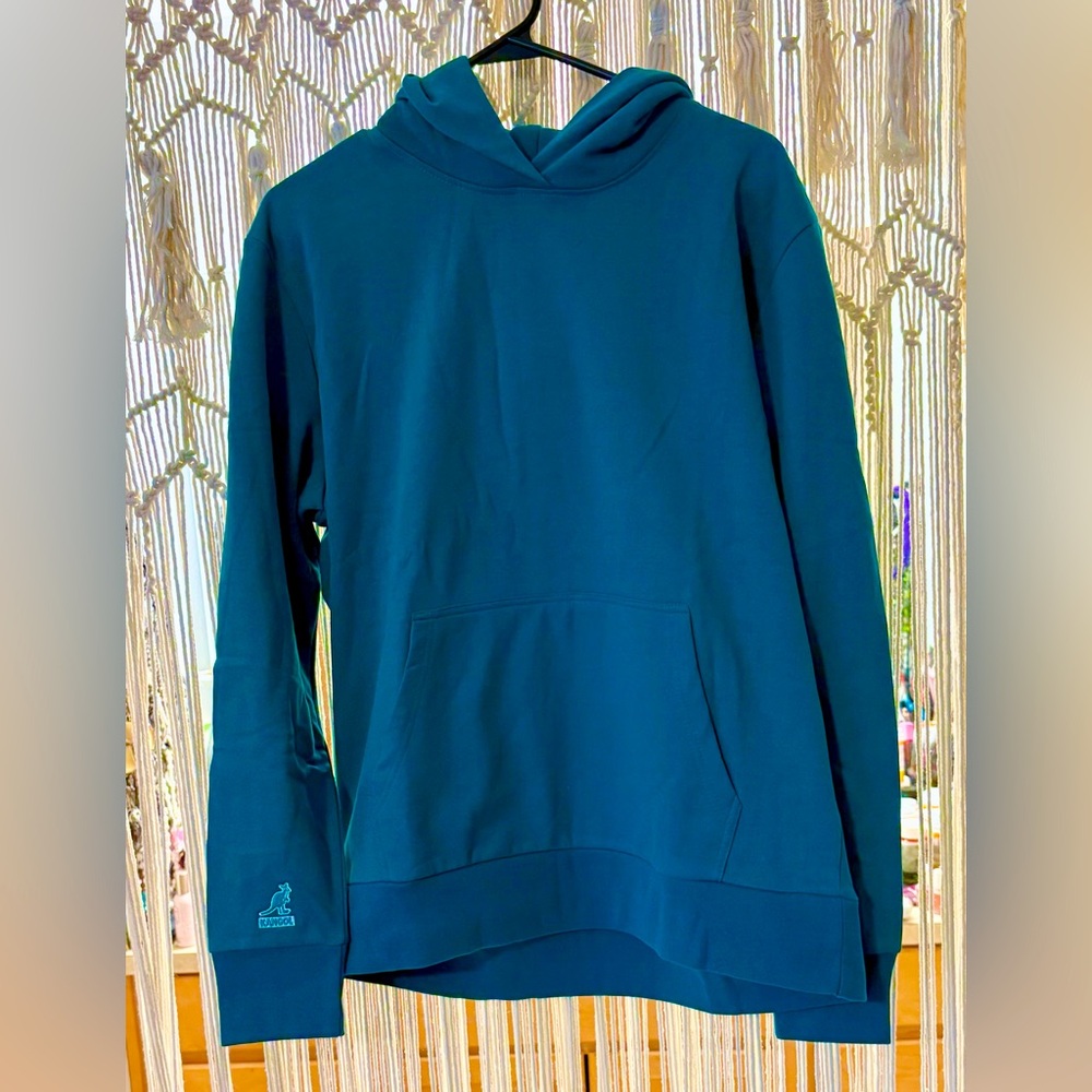 BRAND NEW Kangol UK Size Large Teal Blue Green Hoodie Sweatshirt Hooded Sweater